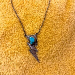 Turquoise bolt necklace. Authentic